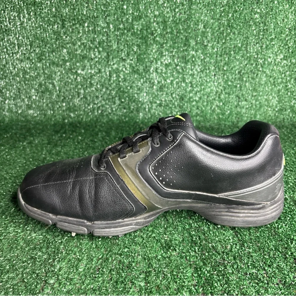 Nike Mens Lunarlon‎ Vintage Black Leather Golf Shoe Size 10 Wide 554684-001